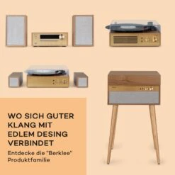Berklee TT Play Plattenspieler Riemenantrieb 33 1/3 & 45 U/min Stereo-Lautsprecher -Haushaltsgeräte Förderung 10040460 de 0005 usp