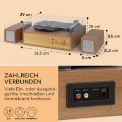 Berklee TT Play Plattenspieler Riemenantrieb 33 1/3 & 45 U/min Stereo-Lautsprecher -Haushaltsgeräte Förderung 10040460 de 0007 usp