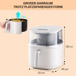Air Bloom Heißluftfritteuse Dampffunktion 1500W 7,5 Liter 16 Programme -Haushaltsgeräte Förderung 10040497 de 0007 usp