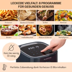 Crisp-Pro Heißluftfritteuse Air Fryer 1400W 2,8 Ltr Timer Edelstahl -Haushaltsgeräte Förderung 10040698 de 0003 usp