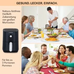 Crisp-Pro Heißluftfritteuse Air Fryer 1400W 2,8 Ltr Timer Edelstahl -Haushaltsgeräte Förderung 10040698 de 0005 usp