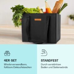 Einkaufstasche 4er Set Wiederverwendbar Waschbar Faltbar Verstärkt -Haushaltsgeräte Förderung 10040842 de 0002 logo