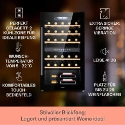 Barossa 29 Duo Weinkühlschrank 29 Fl 80 Ltr 2 Zonen Drucktasten -Haushaltsgeräte Förderung 10041124 de 0002 usp