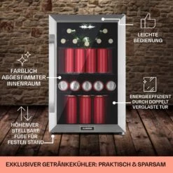 Beersafe 70 Bierzeit Edition Kühlschrank 70 Liter 3 Böden Panoramaglastür Edelstahl -Haushaltsgeräte Förderung 10041175 de 0006 usp
