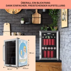 Beersafe 70 Bierzeit Edition Kühlschrank 70 Liter 3 Böden Panoramaglastür Edelstahl -Haushaltsgeräte Förderung 10041175 de 0007 usp