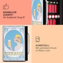 Beersafe 70 Bierzeit Edition Kühlschrank 70 Ltr 3 Böden Glas Edelstahl -Haushaltsgeräte Förderung 10041176 de 0004 usp