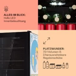 Beersafe 70 Bierzeit Edition Kühlschrank 70 Ltr 3 Böden Glas Edelstahl -Haushaltsgeräte Förderung 10041176 de 0005 usp