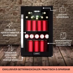 Beersafe 70 Bierzeit Edition Kühlschrank 70 Ltr 3 Böden Glas Edelstahl -Haushaltsgeräte Förderung 10041176 de 0006 usp