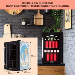 Beersafe 70 Bierzeit Edition Kühlschrank 70 Ltr 3 Böden Glas Edelstahl -Haushaltsgeräte Förderung 10041176 de 0007 usp