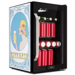 Beersafe 70 Bierzeit Edition Kühlschrank 70 Ltr 3 Böden Glas Edelstahl