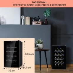 Barolo 15 Uno Weinkühlschrank 48 Ltr 15 Flaschen 11-18°C SingleZone -Haushaltsgeräte Förderung 10041207 de 0006 usp