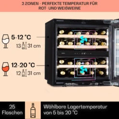 Rhône 25 Duo Weinkühlschrank Kompression 2 Zonen 75 Ltr / 25 Flaschen -Haushaltsgeräte Förderung 10041239 de 0003 usp