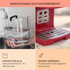 BellaVita Kaffeemaschine 3-in-1 1450 W 20 Bar Milchschäumer -Haushaltsgeräte Förderung 10041240 de 0006 usp