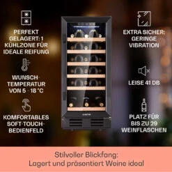 Vinovilla 29 Built-In Weinkühlschrank 81 L / 29 Fl. 1 Zone Glastür Edelstahl -Haushaltsgeräte Förderung 10041309 de 0002 logo