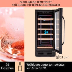 Vinovilla 29 Built-In Weinkühlschrank 81 L / 29 Fl. 1 Zone Glastür Edelstahl -Haushaltsgeräte Förderung 10041309 de 0003 logo