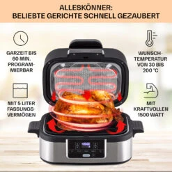 Combo Air Grill-Heißluftfritteuse 5 Programme 1500 Watt 4,5 L Grillkorb 2,5 L Frittierkorb -Haushaltsgeräte Förderung 10041330 de 0002 usp