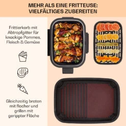 Combo Air Grill-Heißluftfritteuse 5 Programme 1500 Watt 4,5 L Grillkorb 2,5 L Frittierkorb -Haushaltsgeräte Förderung 10041330 de 0004 usp