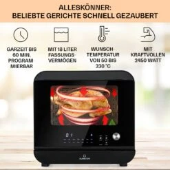 Vita Pro Heißluftfritteuse Dampfgaren 2450 W 18 Ltr 800 Ml Wassertank -Haushaltsgeräte Förderung 10041333 de 0003 usp
