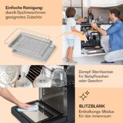 Vita Pro Heißluftfritteuse Dampfgaren 2450 W 18 Ltr 800 Ml Wassertank -Haushaltsgeräte Förderung 10041333 de 0005 usp