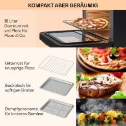 Vita Pro Heißluftfritteuse Dampfgaren 2450 W 18 Ltr 800 Ml Wassertank -Haushaltsgeräte Förderung 10041333 de 0006 usp