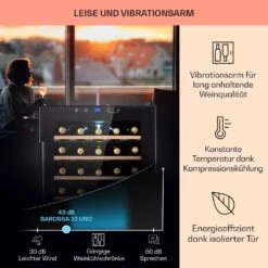 Barossa 32 Uno Weinkühlschrank 1 Zone 95 Liter / 36 Flaschen Touch-Display -Haushaltsgeräte Förderung 10041395 de 0004 usp