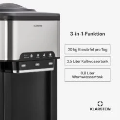 Aqueous Eiswürfelmaschine 3-in-1: Eiswürfel, Wasserspender: Heiß & Kalt 20 Kg/24h -Haushaltsgeräte Förderung 10041845 de 0002 usp