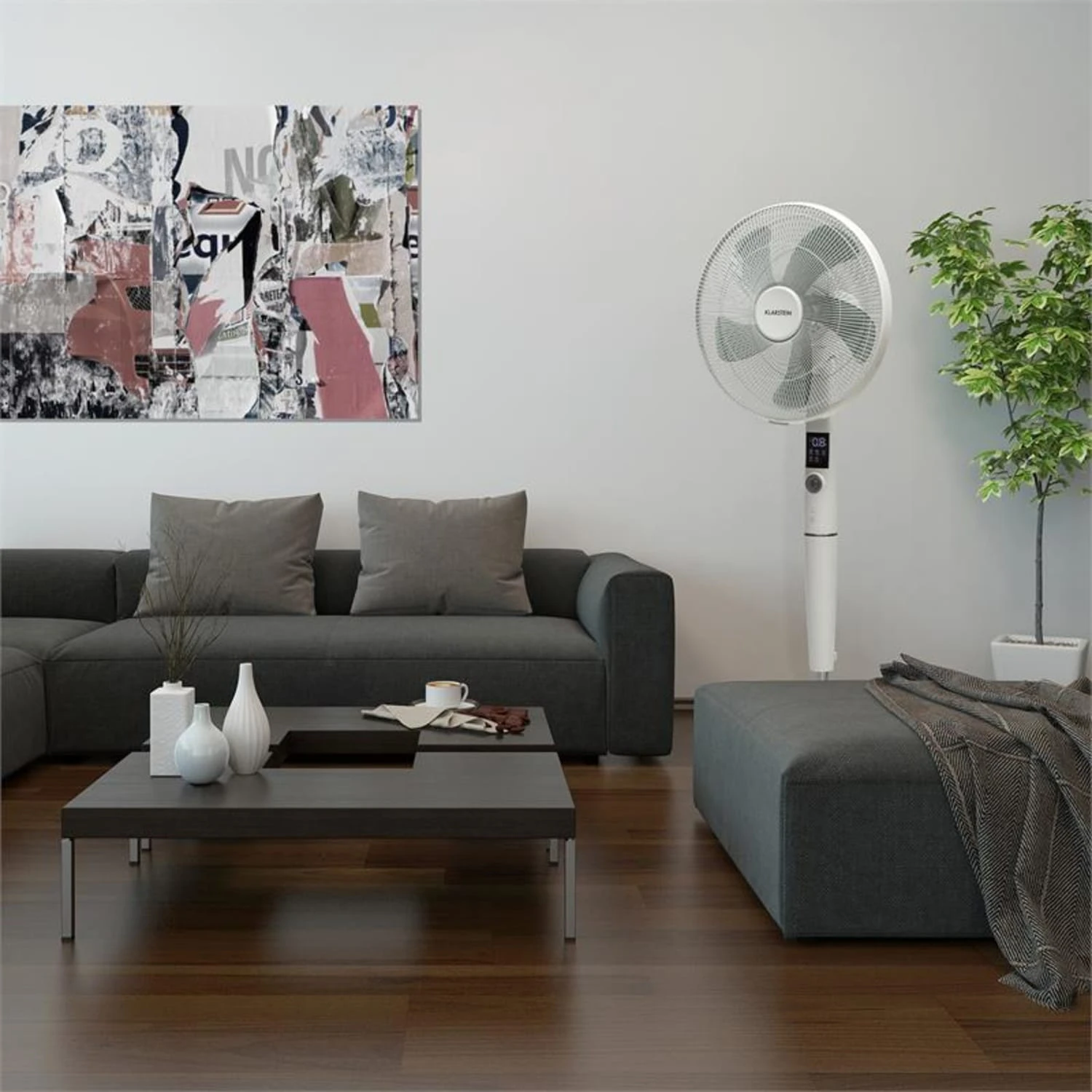 Silent Storm Standventilator 2er-Set 16" (41cm) 5-Blatt-Rotor Weiß – Bild 2