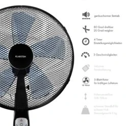 Summerjam Standventilator 2er-Set Standlüfter 50W 3 Stufen Schwarz 8 Summerjam Standventilator 2er-Set Standlüfter 50W 3 Stufen Schwarz -Haushaltsgeräte Förderung 60002057 yy 0003 logo Klarstein Summerjam Standventilator schwarz
