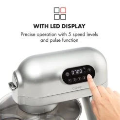 Curve Plus Küchenmaschinen-Set | 5l | 4-in-1 Fleischwolf | Silber -Haushaltsgeräte Förderung 60002330 yy 0005 logo Klarstein Curve Plus Kuechenmaschinen Set silber